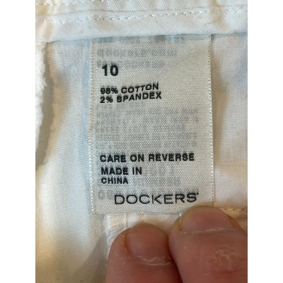 Dockers Womens Pockets Front Shorts Mid Rise Stretch Flat Front White Size 10 - Picture 8 of 9
